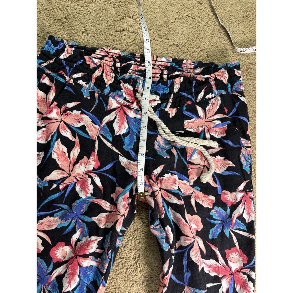 Roxy Oceanside Tropical Floral Flare Pants Women Small Boho Resortwear Travel - Picture 6 of 8
